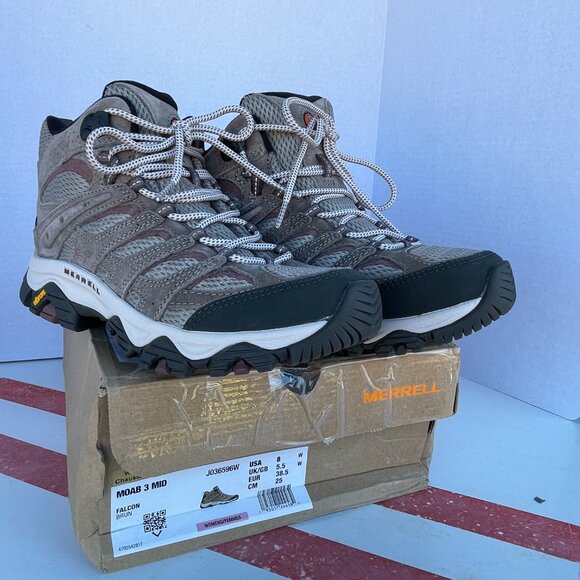 NWT Women's Size 8W Merrell Moab 3 Mid Waterproof Hiking Boots (In Box) - Picture 2 of 15